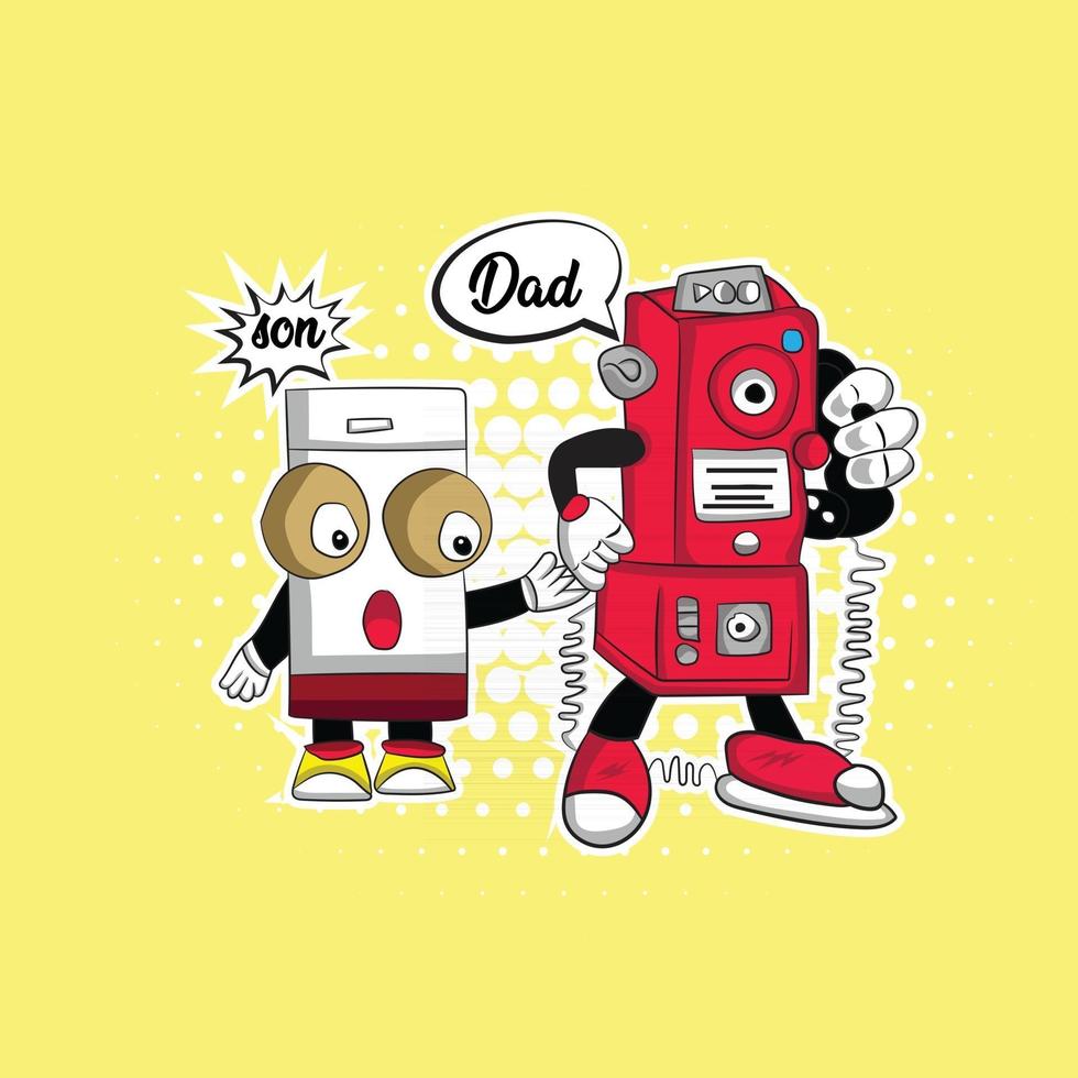 Telephone with mobile  hand vector  art