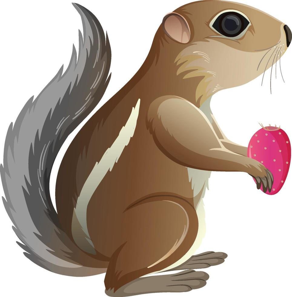 Antelope squirrel holding cactus in cartoon style vector