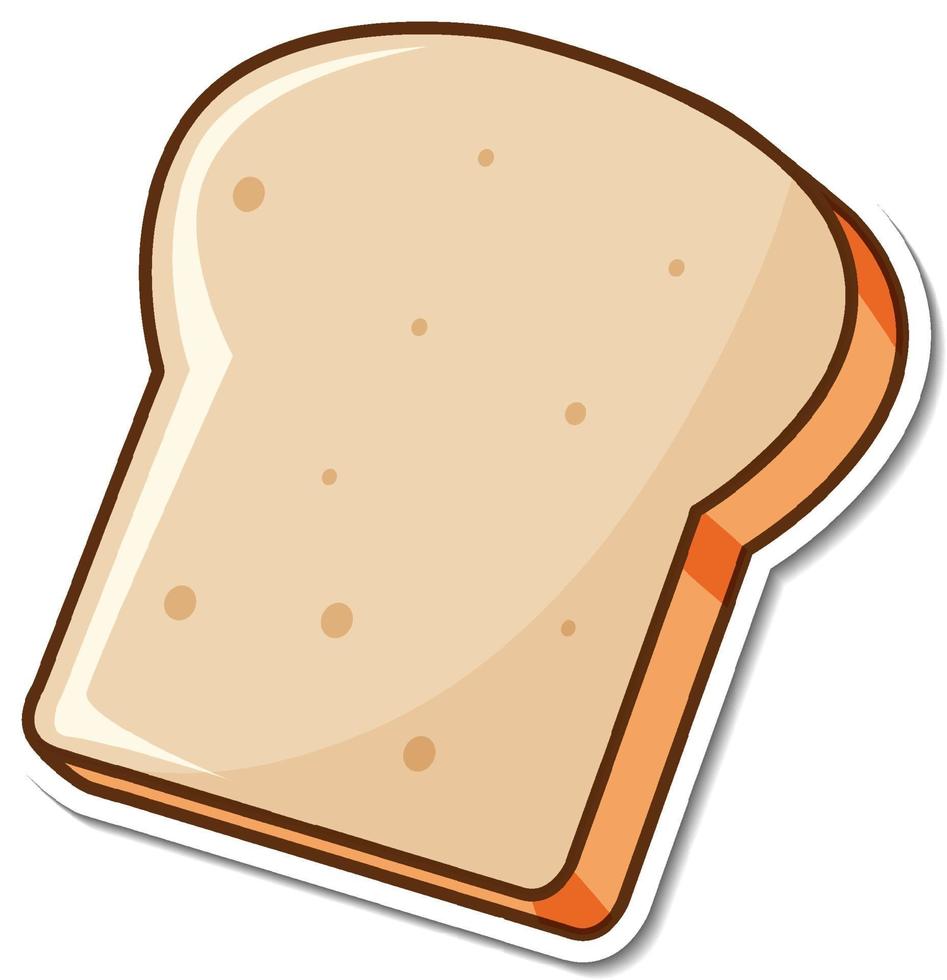 Toasted bread slice cartoon sticker vector