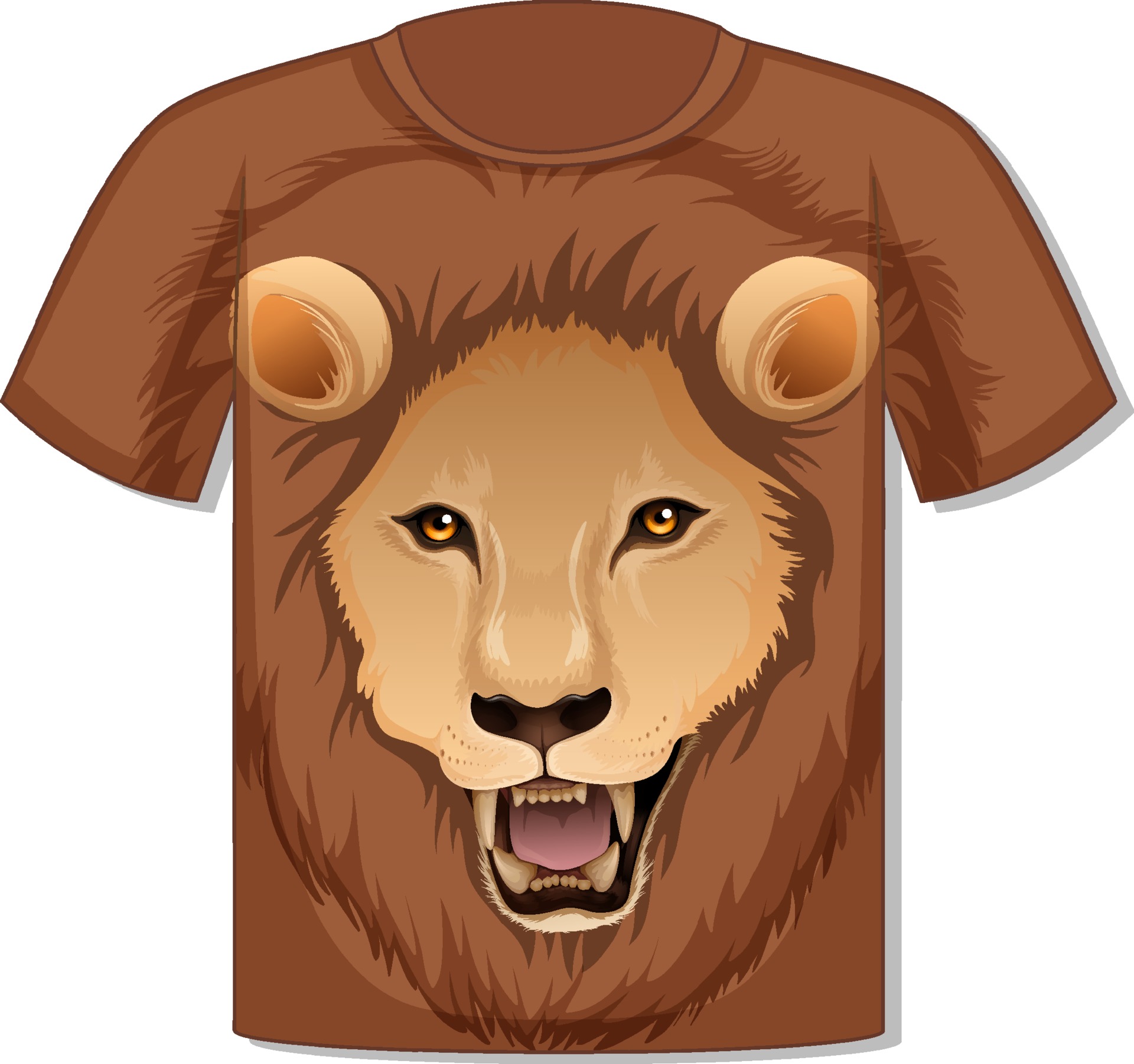 Front of t-shirt with lion face template 3023022 Vector Art at Vecteezy
