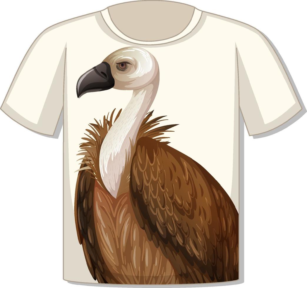 parte delantera de la camiseta con plantilla de buitre vector