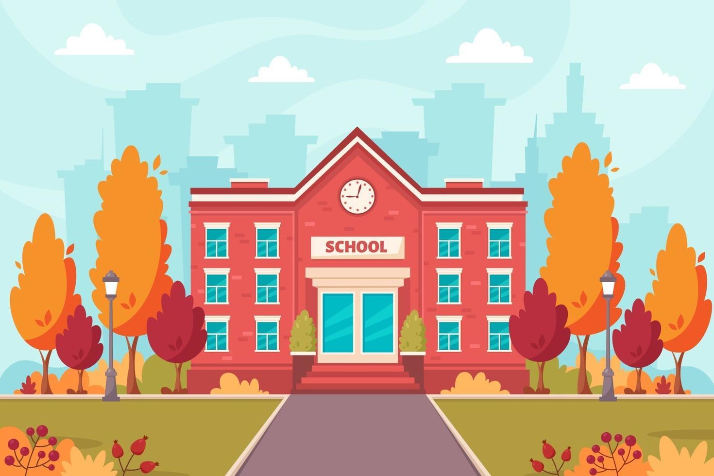 School building. Back to school vector