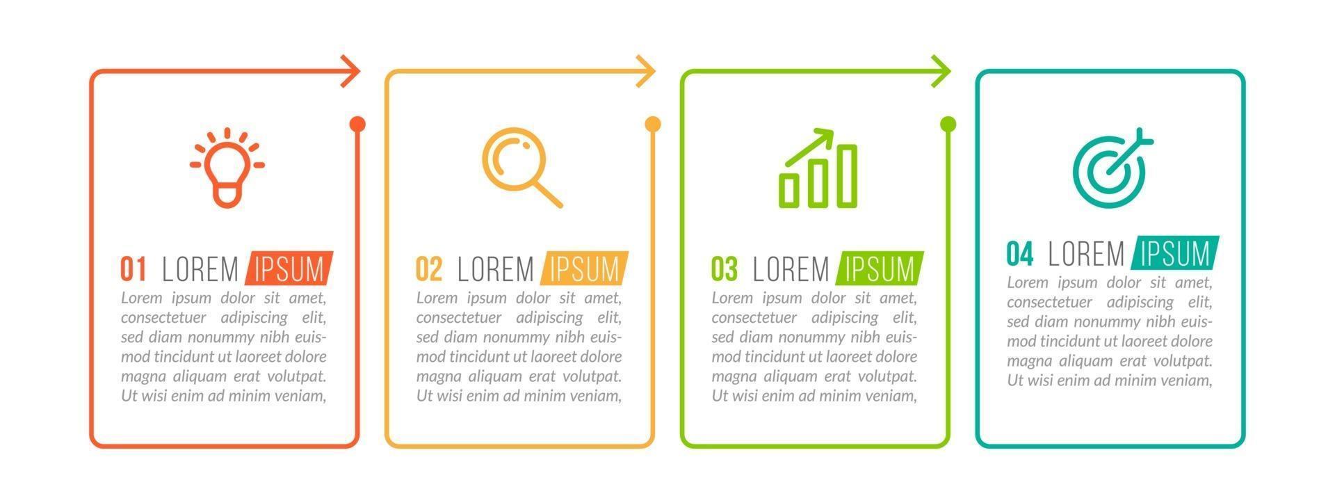 concepto de negocio con 4 opciones o pasos vector