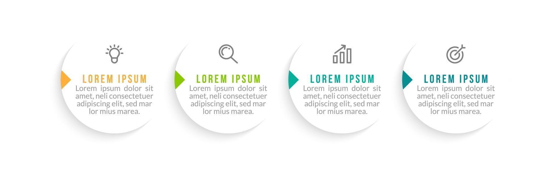Business concept with 4 options, steps vector