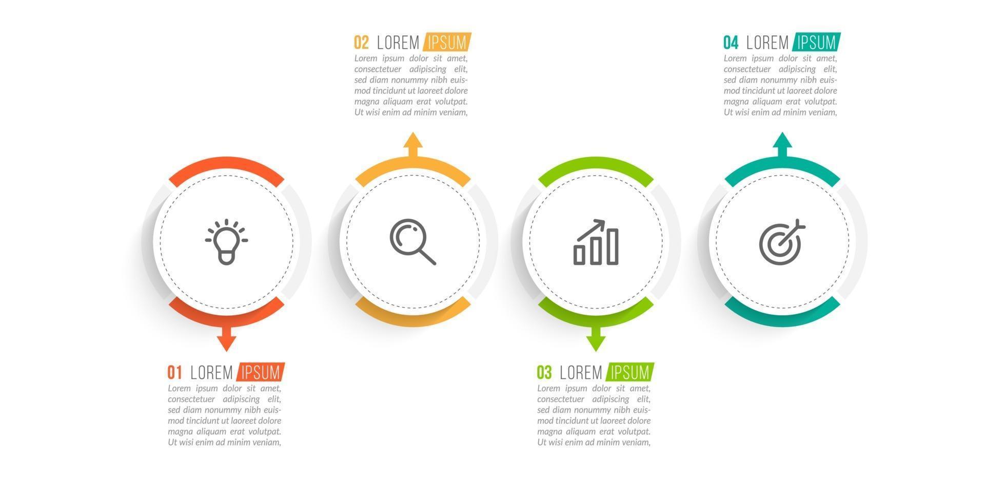 Business concept with 4 options, steps vector