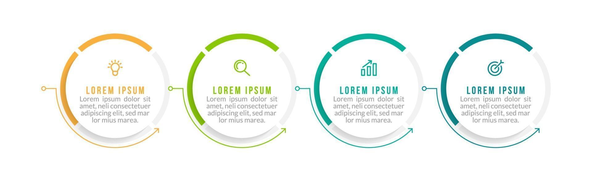 Business concept with 4 options, steps vector