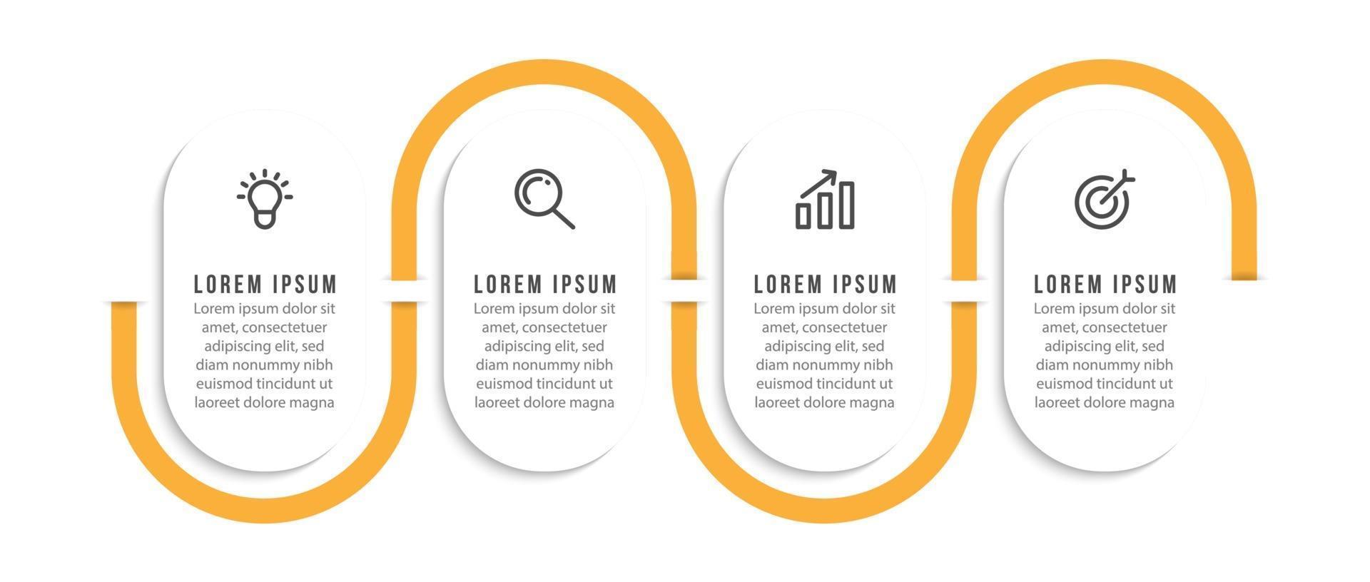 Business concept with 4 options, steps vector