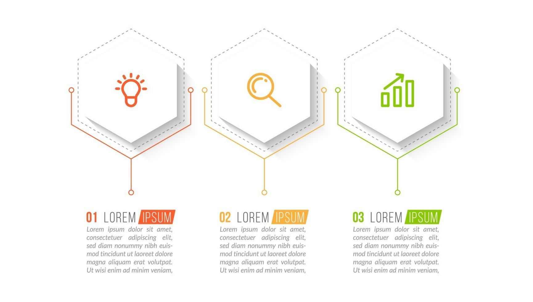 Visualization of 3 Stepped Business Process vector