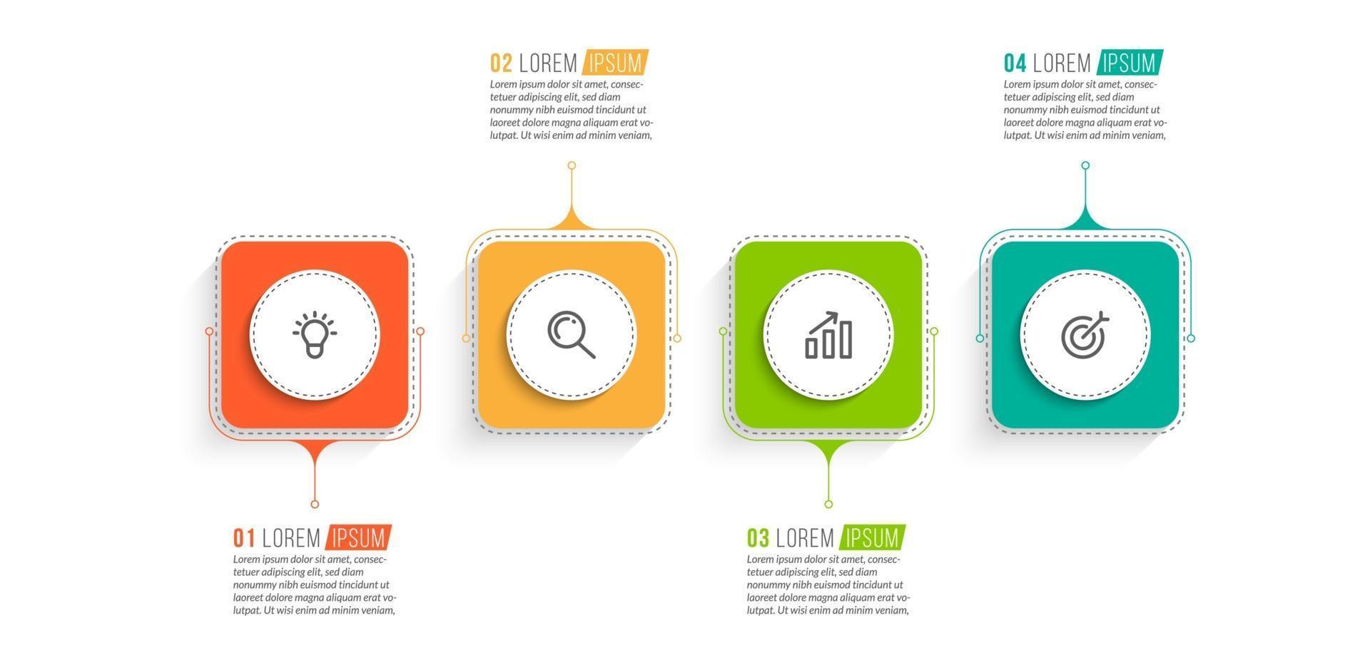 Business concept with 4 options, steps vector