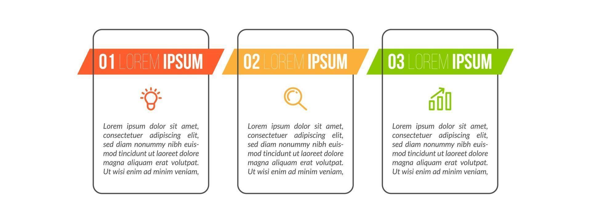 Visualization of 3 Stepped Business Process vector