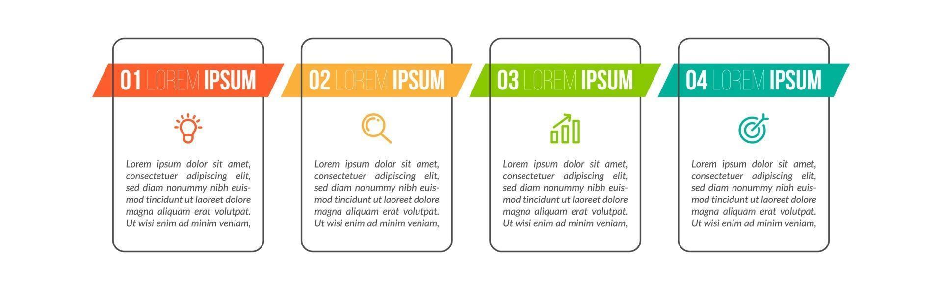 Business concept with 4 options, steps vector