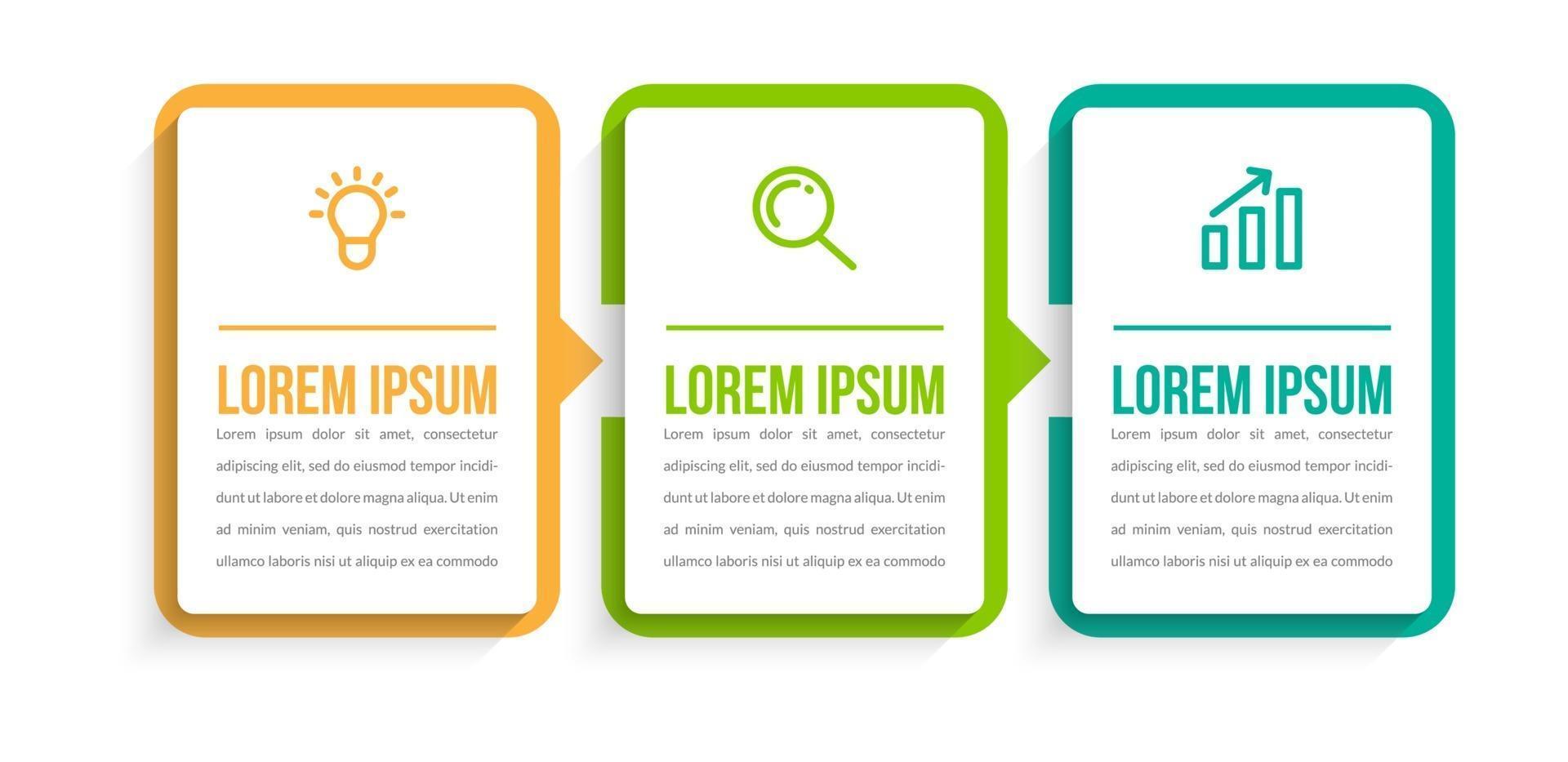 Visualization of 3 Stepped Business Process vector