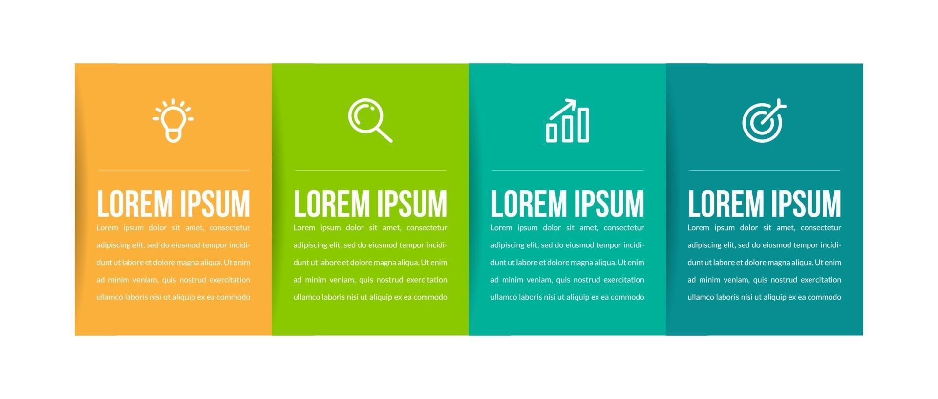 Business concept with 4 options, steps vector