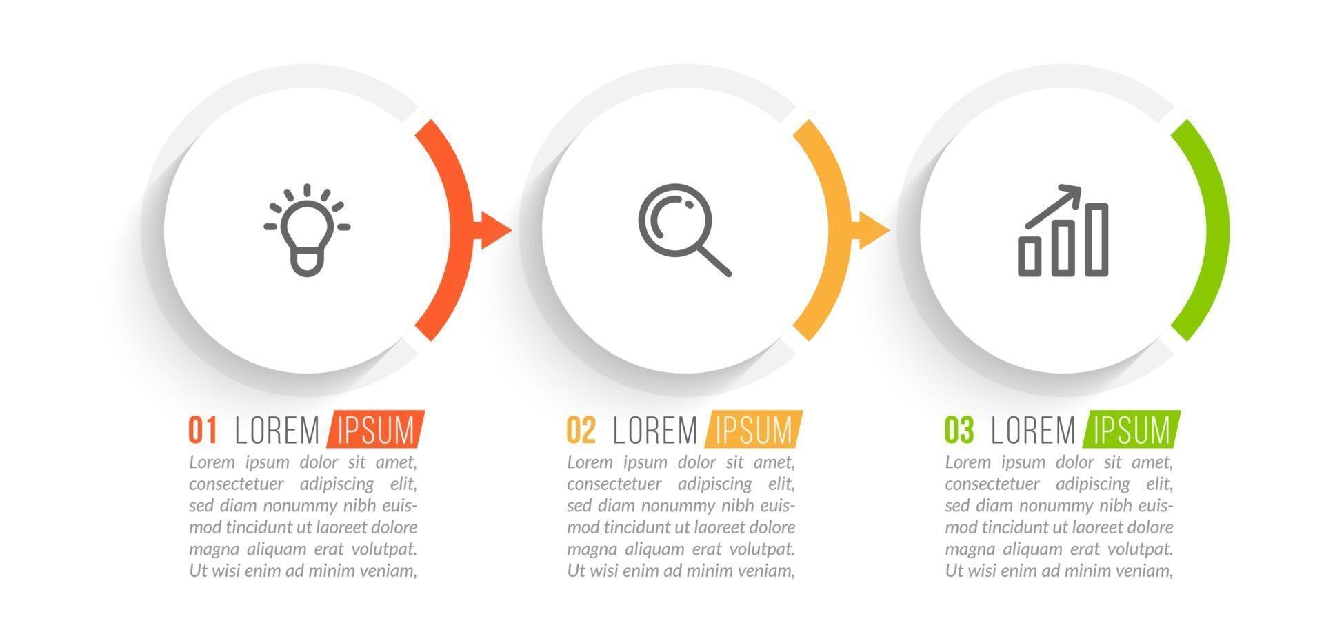 Visualization of 3 Stepped Business Process vector