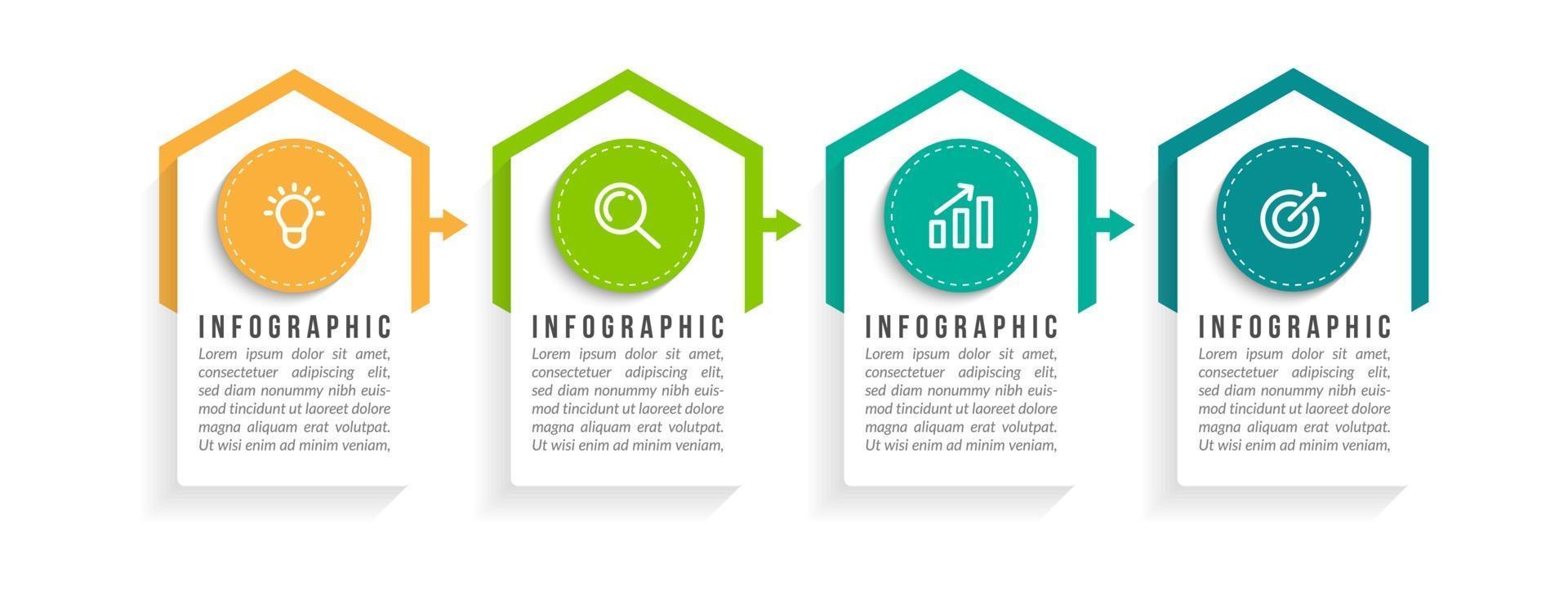 Business concept with 4 options, steps vector