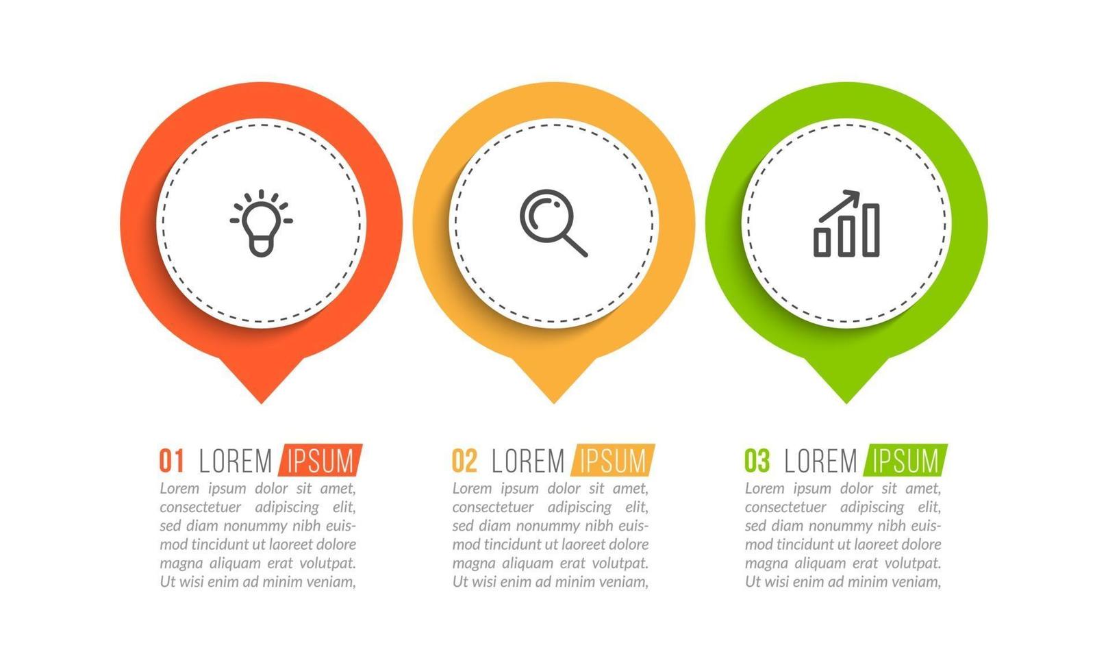 Visualization of 3 Stepped Business Process vector