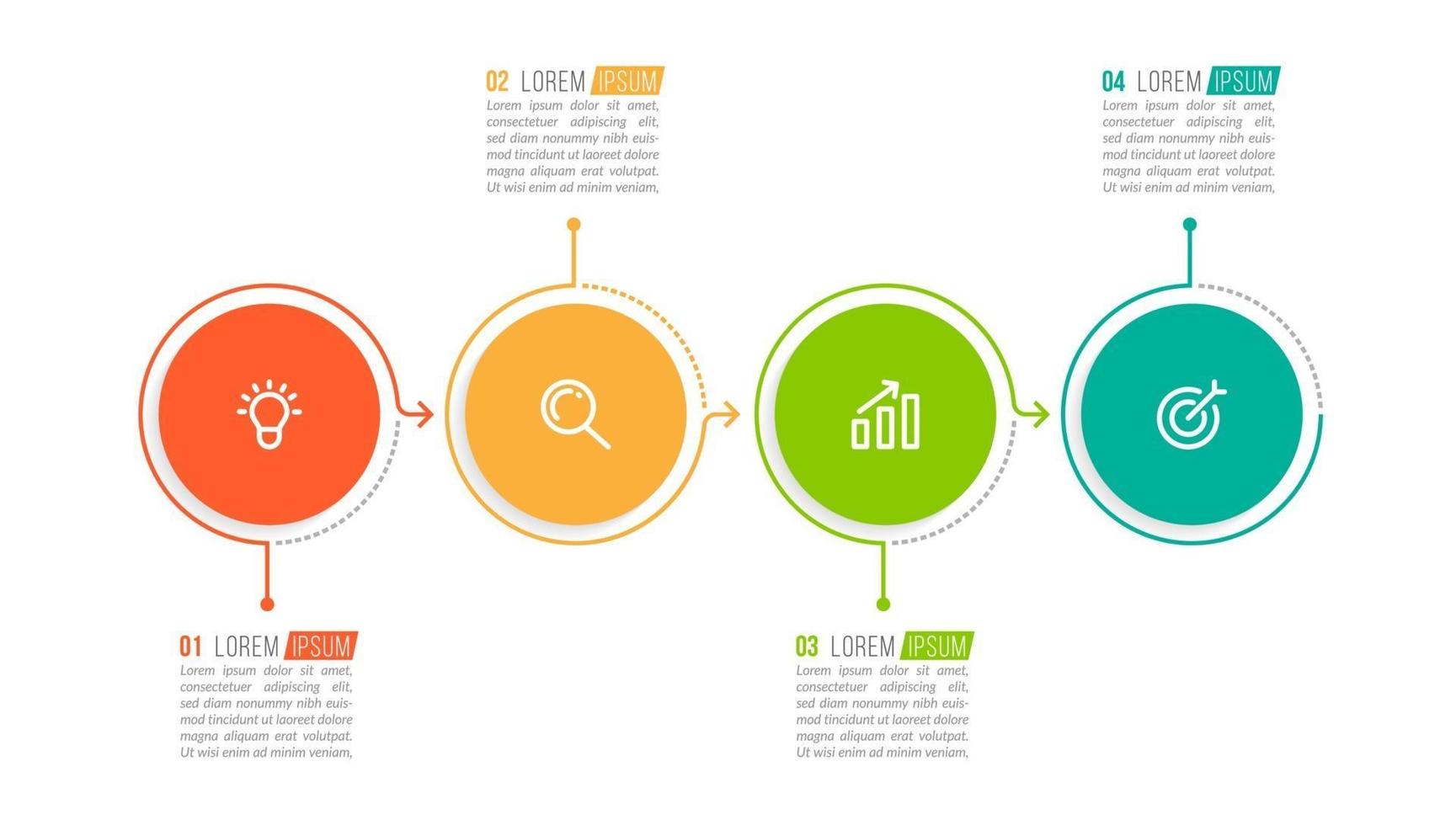 Business concept with 4 options, steps vector