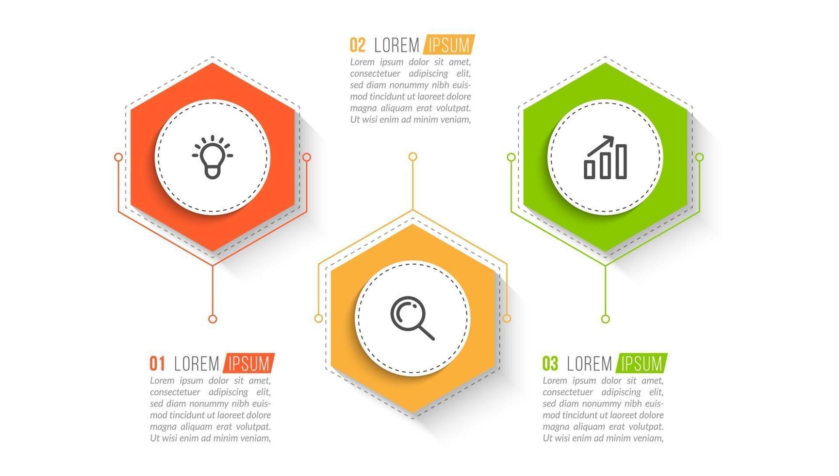 Visualization of 3 Stepped Business Process vector