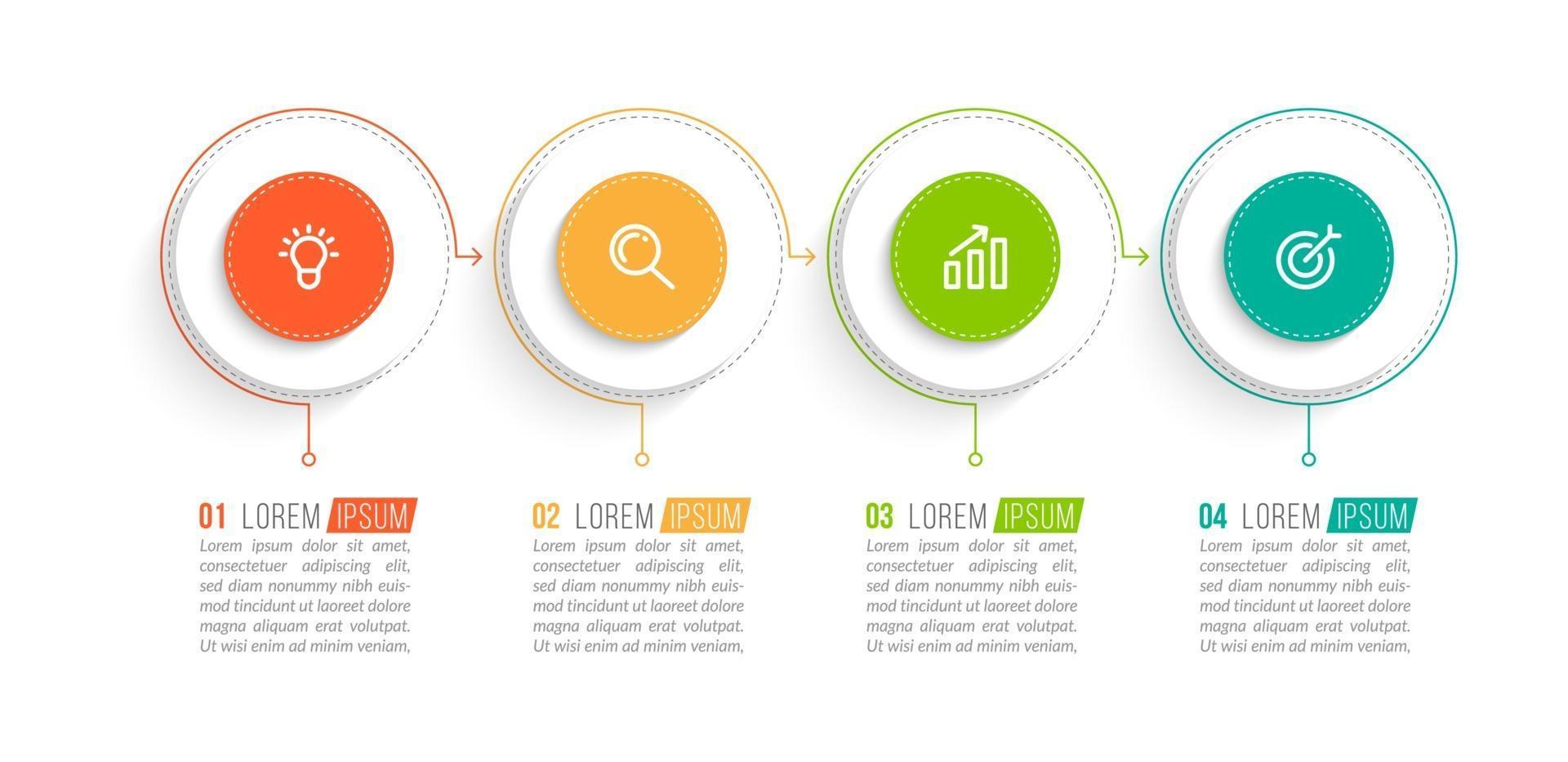 Business concept with 4 options, steps vector