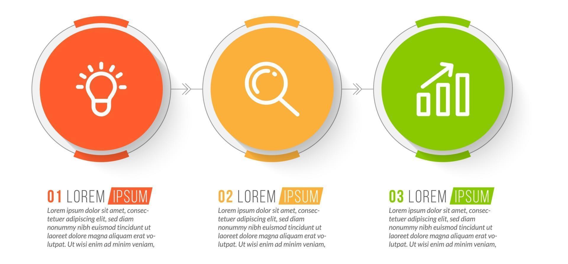 Visualization of 3 Stepped Business Process vector