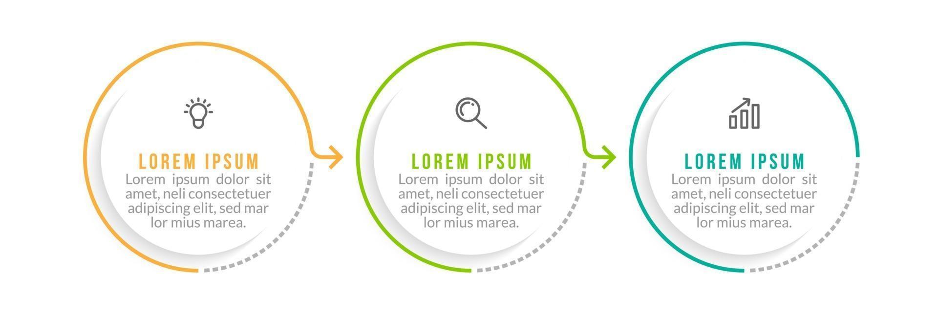 Visualization of 3 Stepped Business Process vector