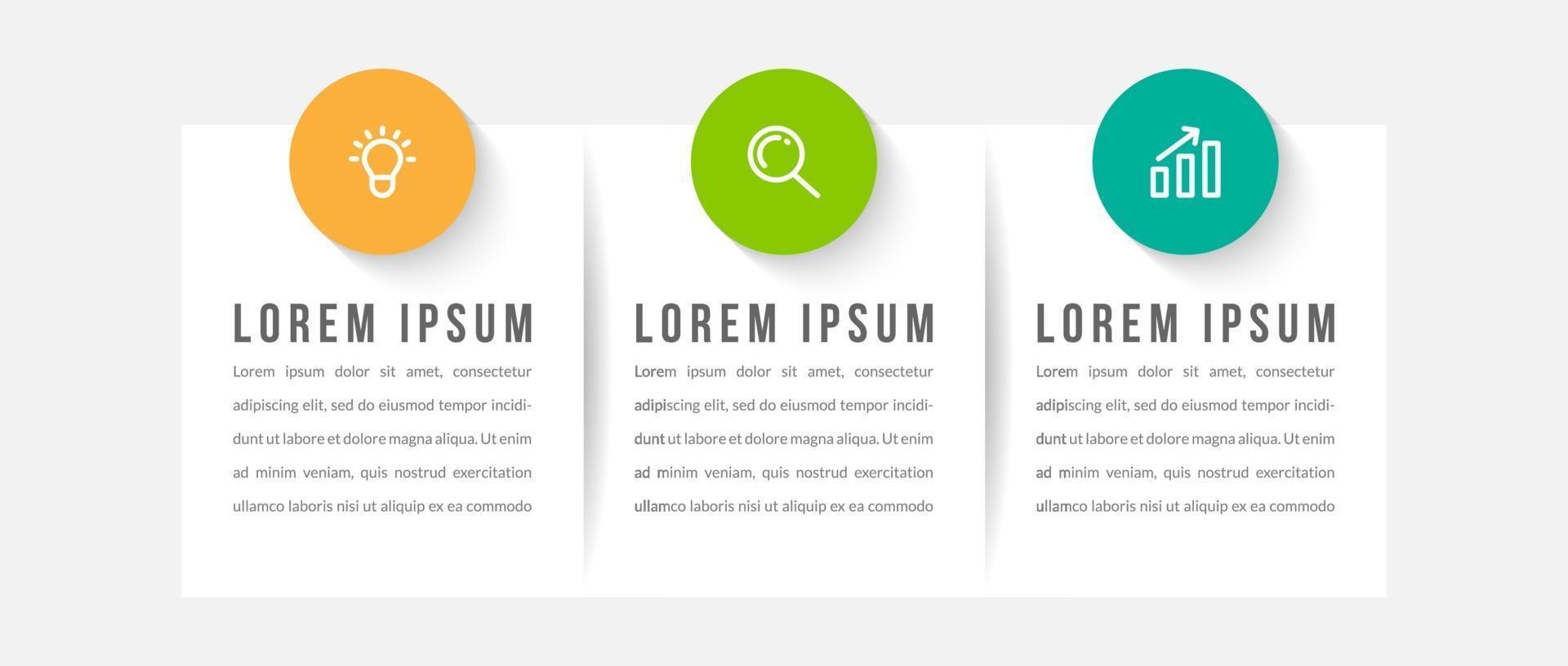 Visualization of 3 Stepped Business Process vector