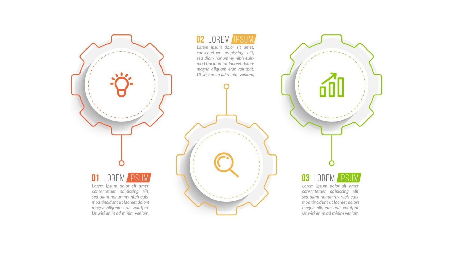 Visualization of 3 Stepped Business Process vector