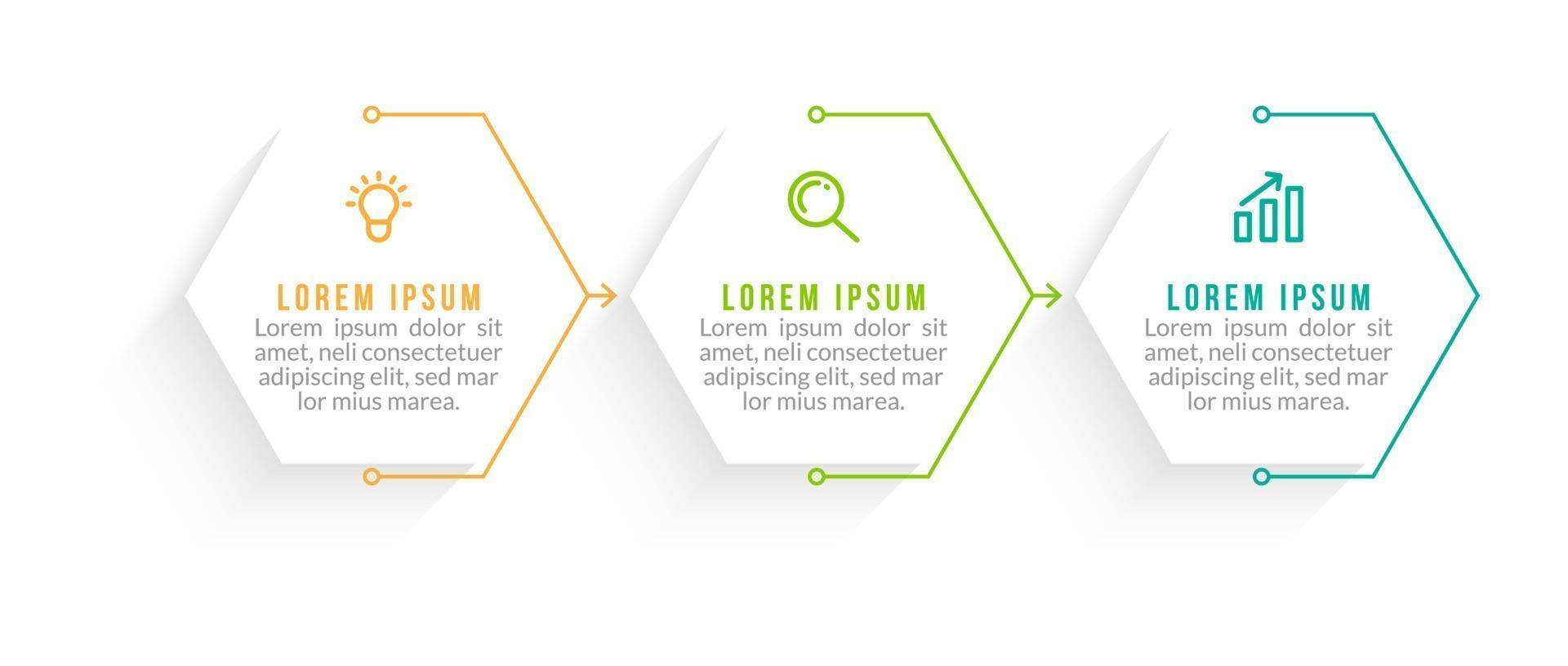 Visualization of 3 Stepped Business Process vector