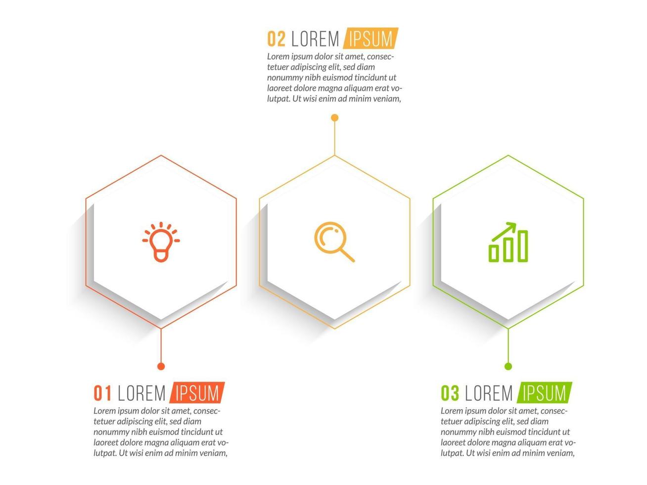 visualización de procesos de negocio en 3 pasos vector