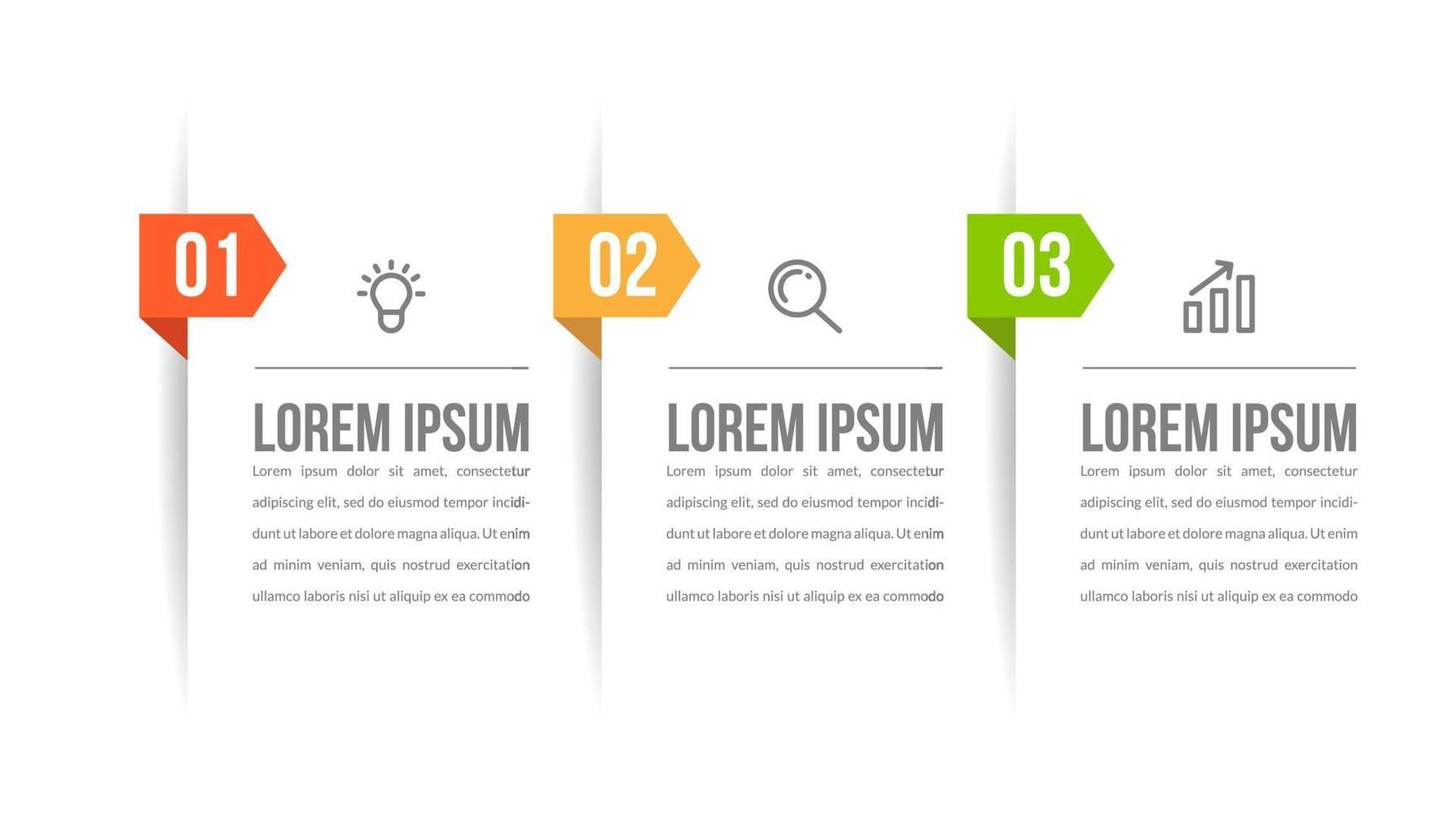 Visualization of 3 Stepped Business Process vector