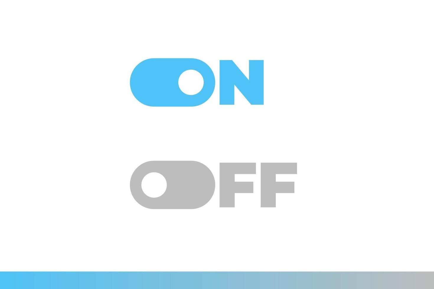 On Off mode switch button sliders. Toggle modern flat UX UI design vector