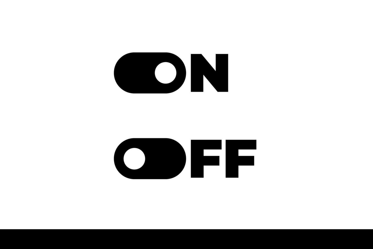 On Off mode switch button sliders. Toggle modern flat UX UI design vector