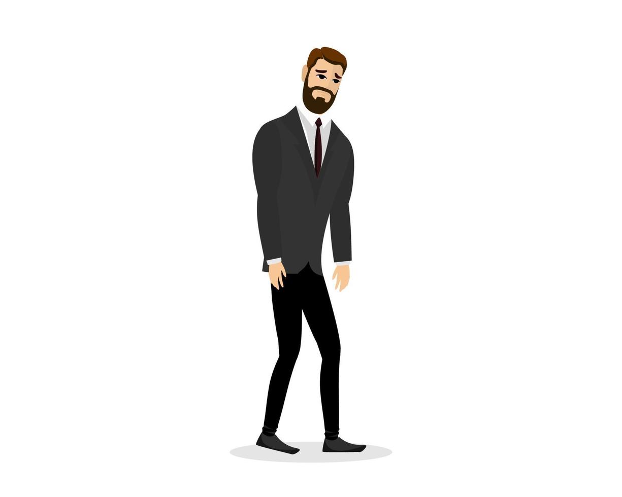 Businessman professional burnout syndrome. Exhausted sick tired male vector