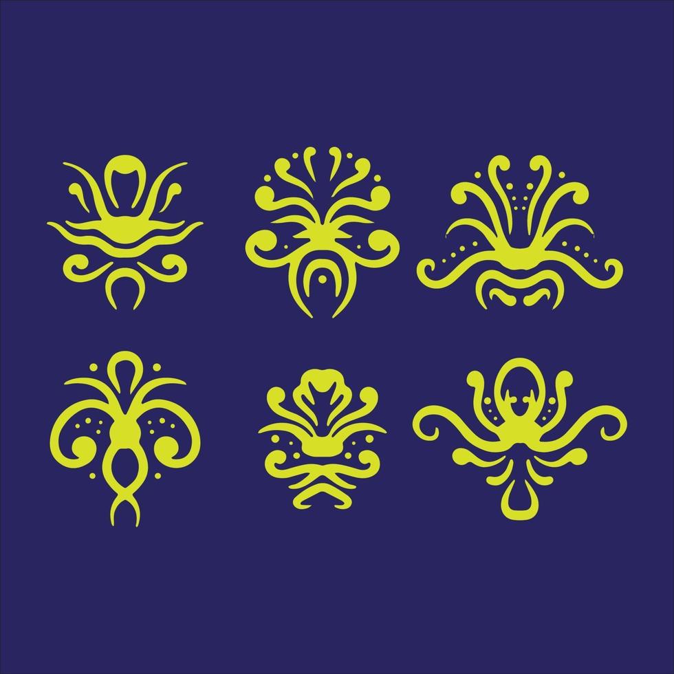 Set ornaments design vector