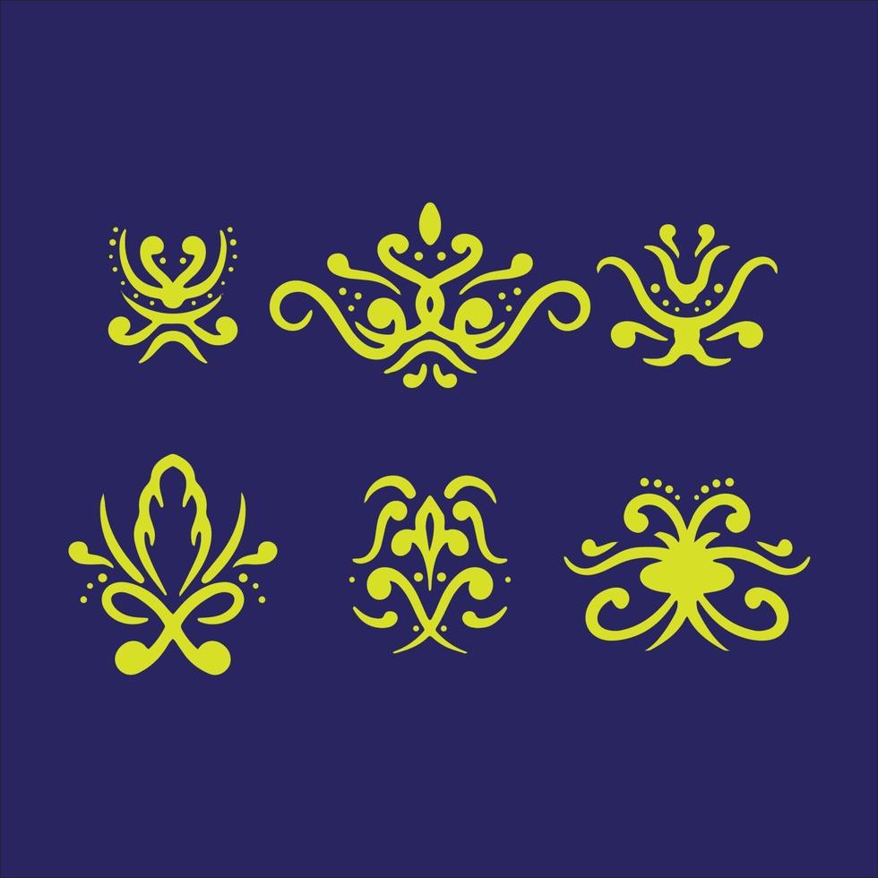 Set ornaments design vector