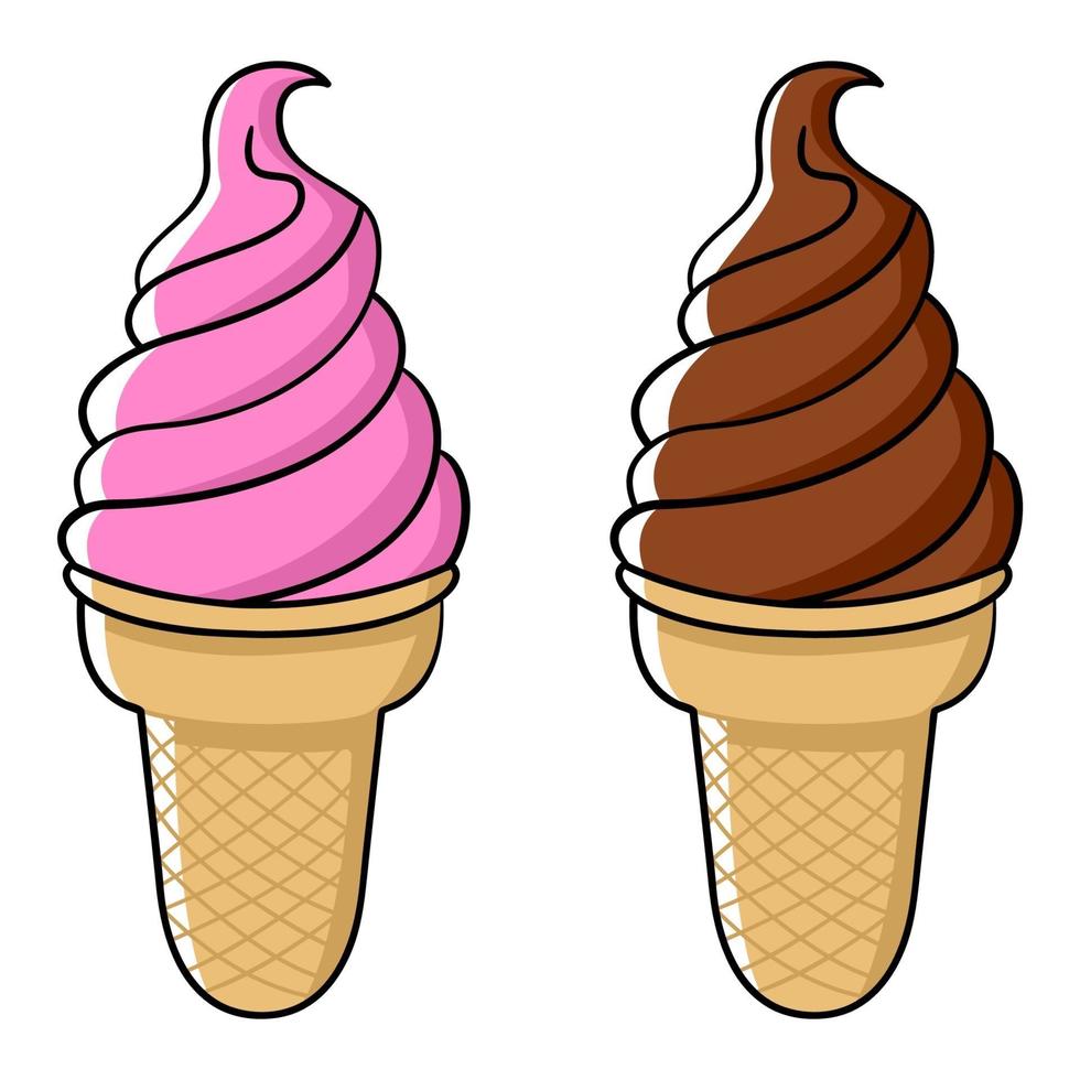 Strawberry and chocolate ice cream vector