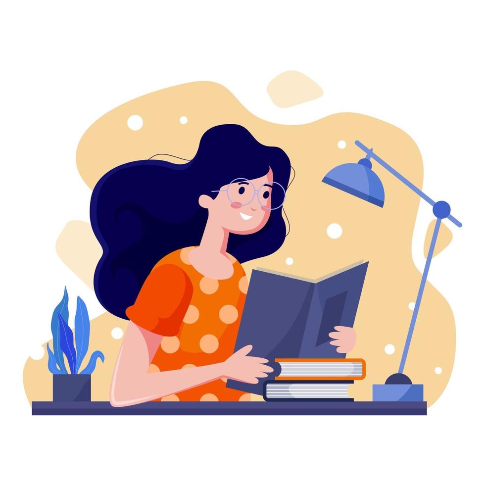 Happy Woman Study vector