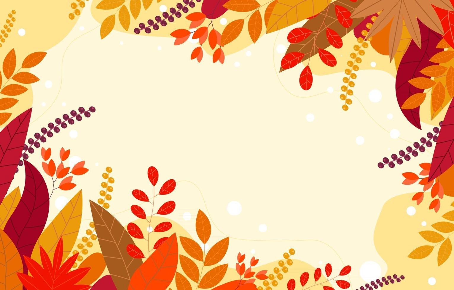 decoración floral de otoño vector
