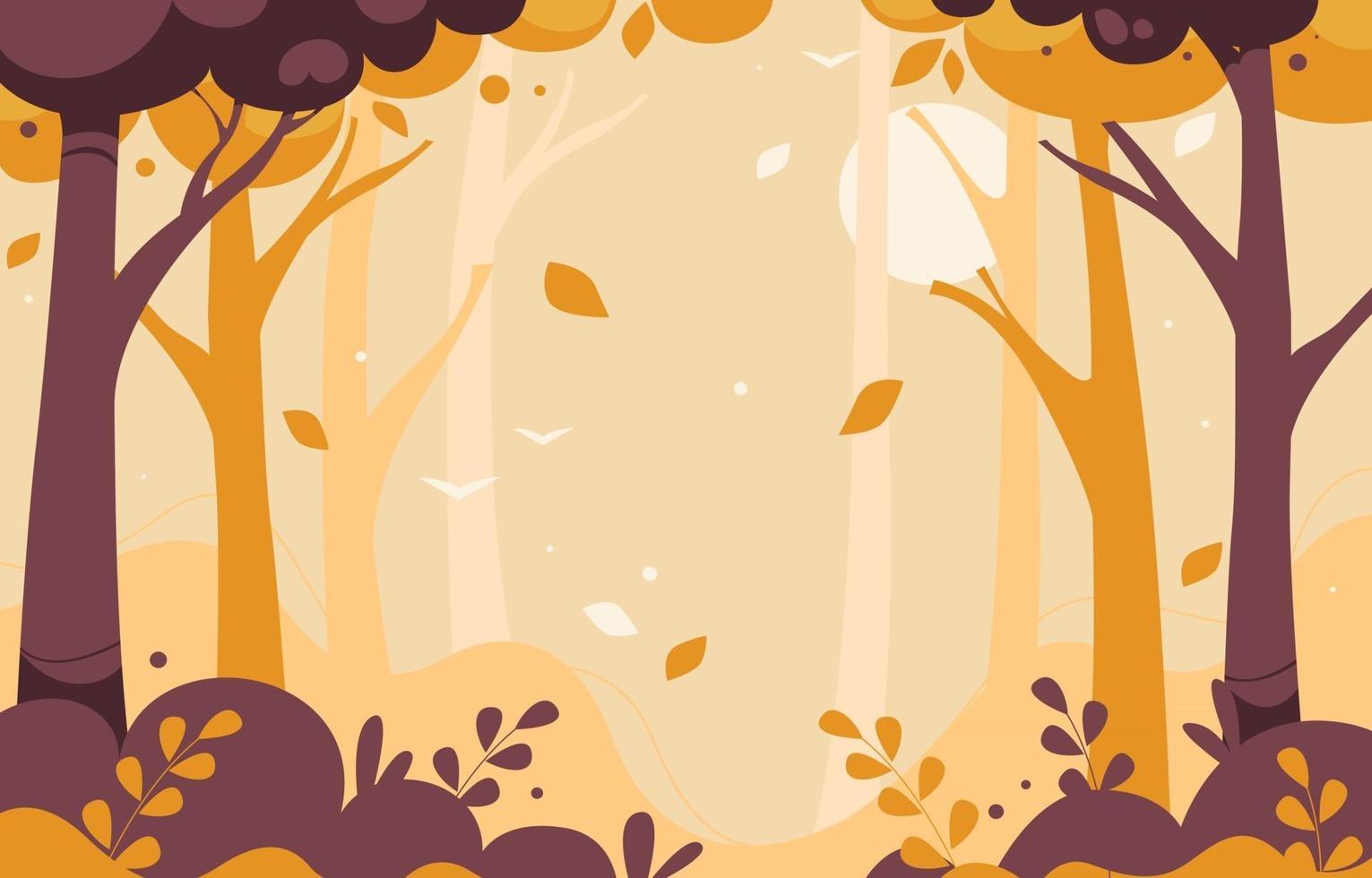 fondo de paisaje de árboles de bosque de otoño vector