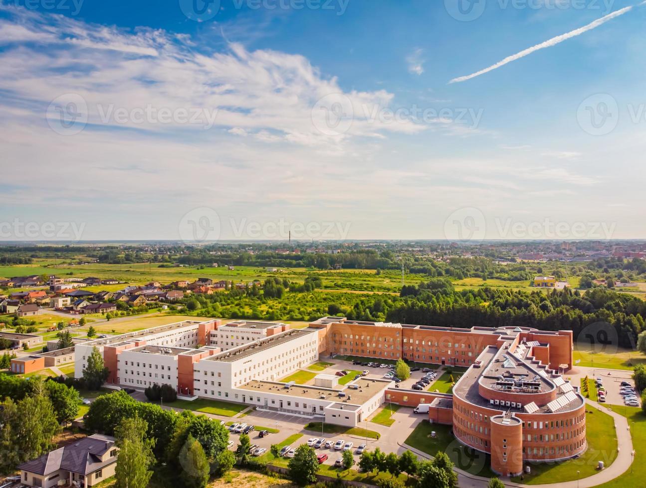 Aerial view Woman and child clinic  in Siauliai city. photo