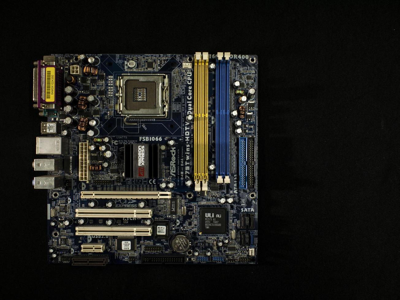 Electronic system of a computer motherboard, digital chip photo