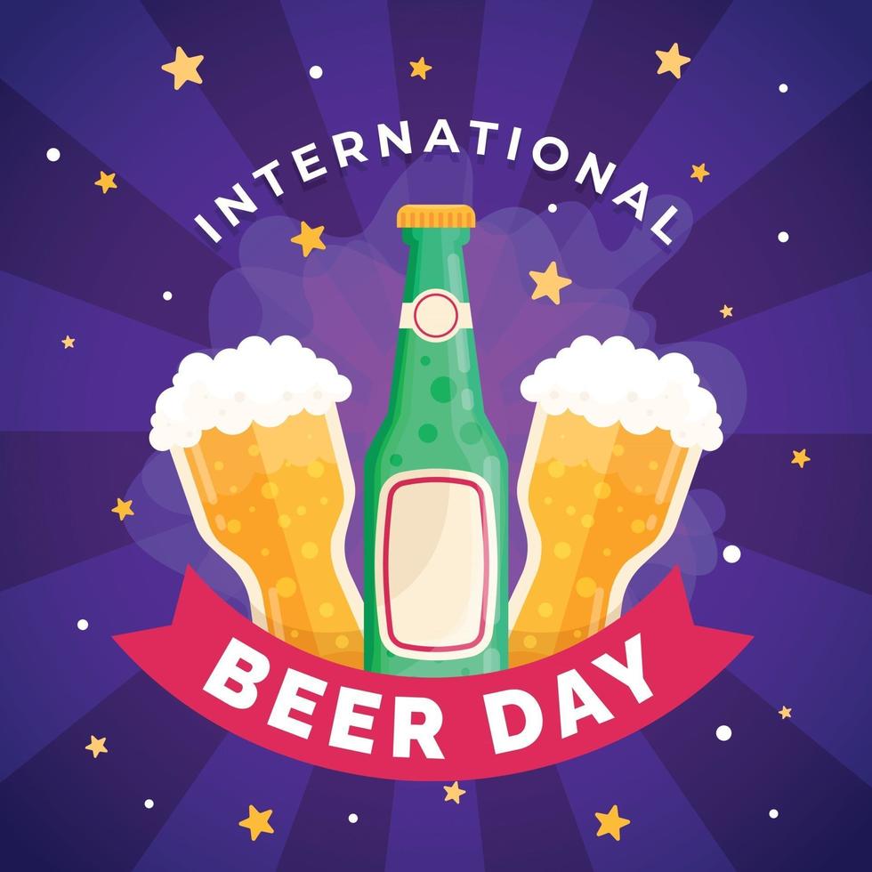 celebración del día internacional de la cerveza vector