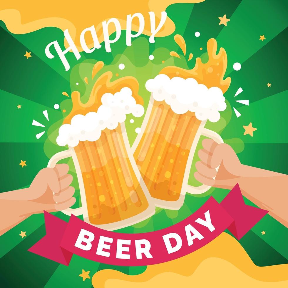 Happy International Beer Day with Toast vector