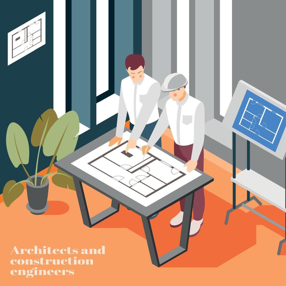 Construction Architecture Engineers Background Vector Illustration