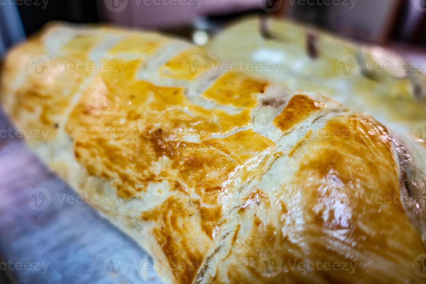 Pastelería decorar la carne Wellington preparado para las vacaciones foto