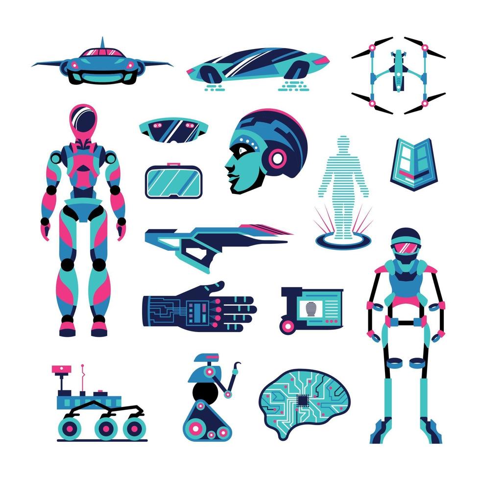 Future Technologies Set Vector Illustration