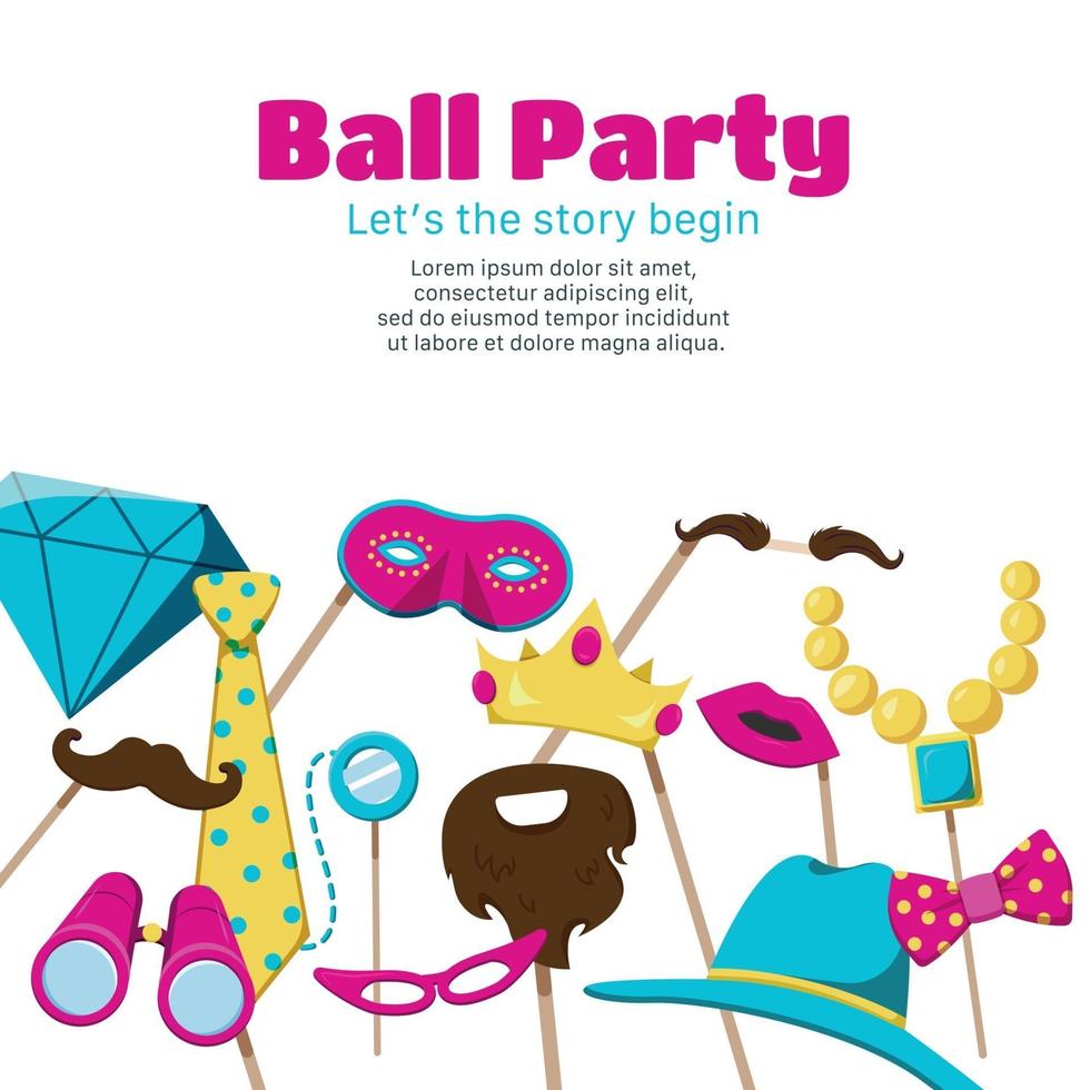 Photo Booth Party Poster Vector Illustration