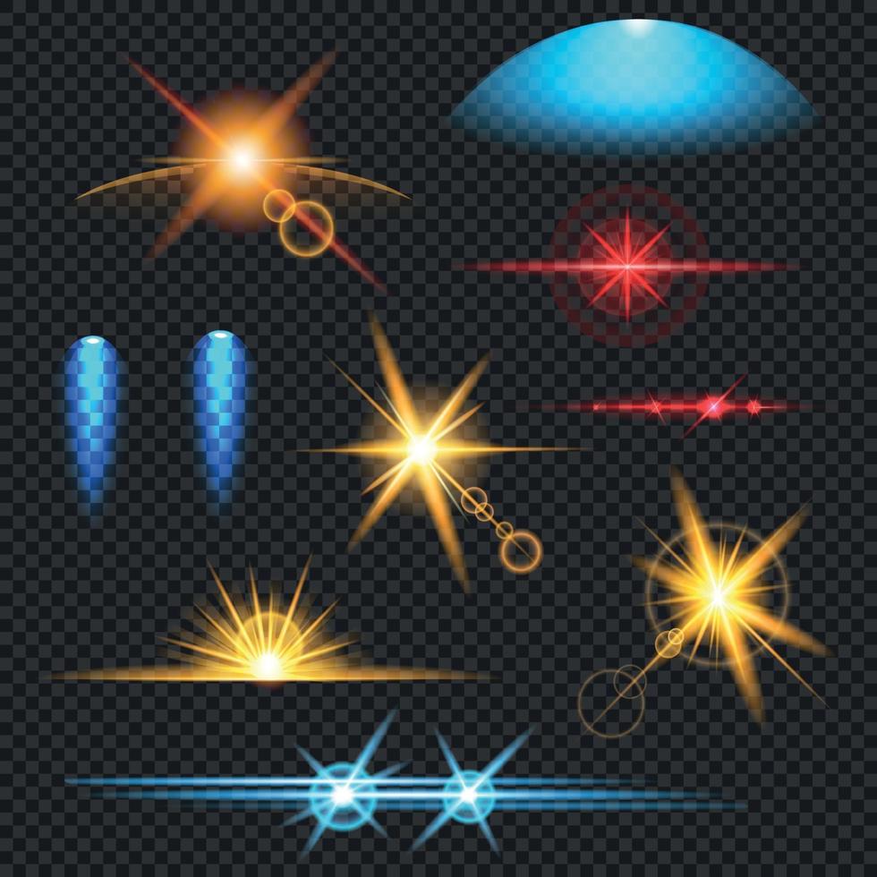 Light Effects Transparent Set Vector Illustration