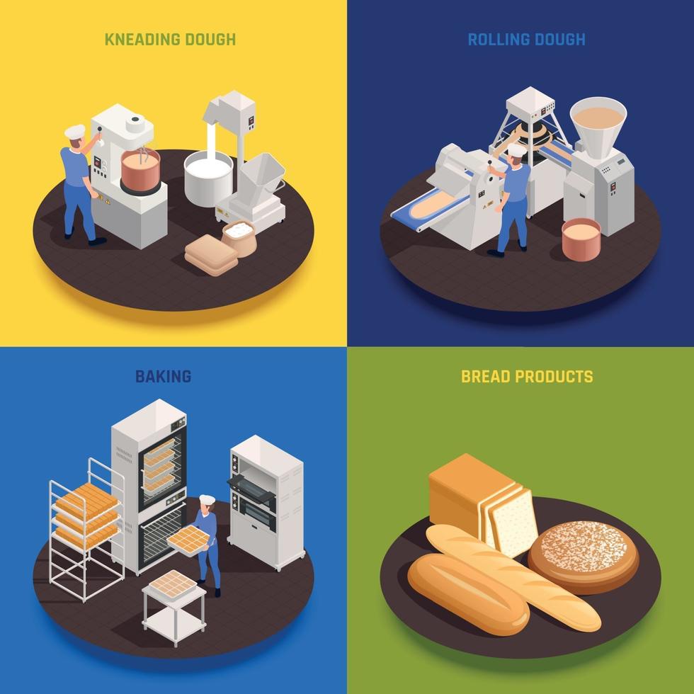 Bakery Confectionery Isometric Concept Vector Illustration