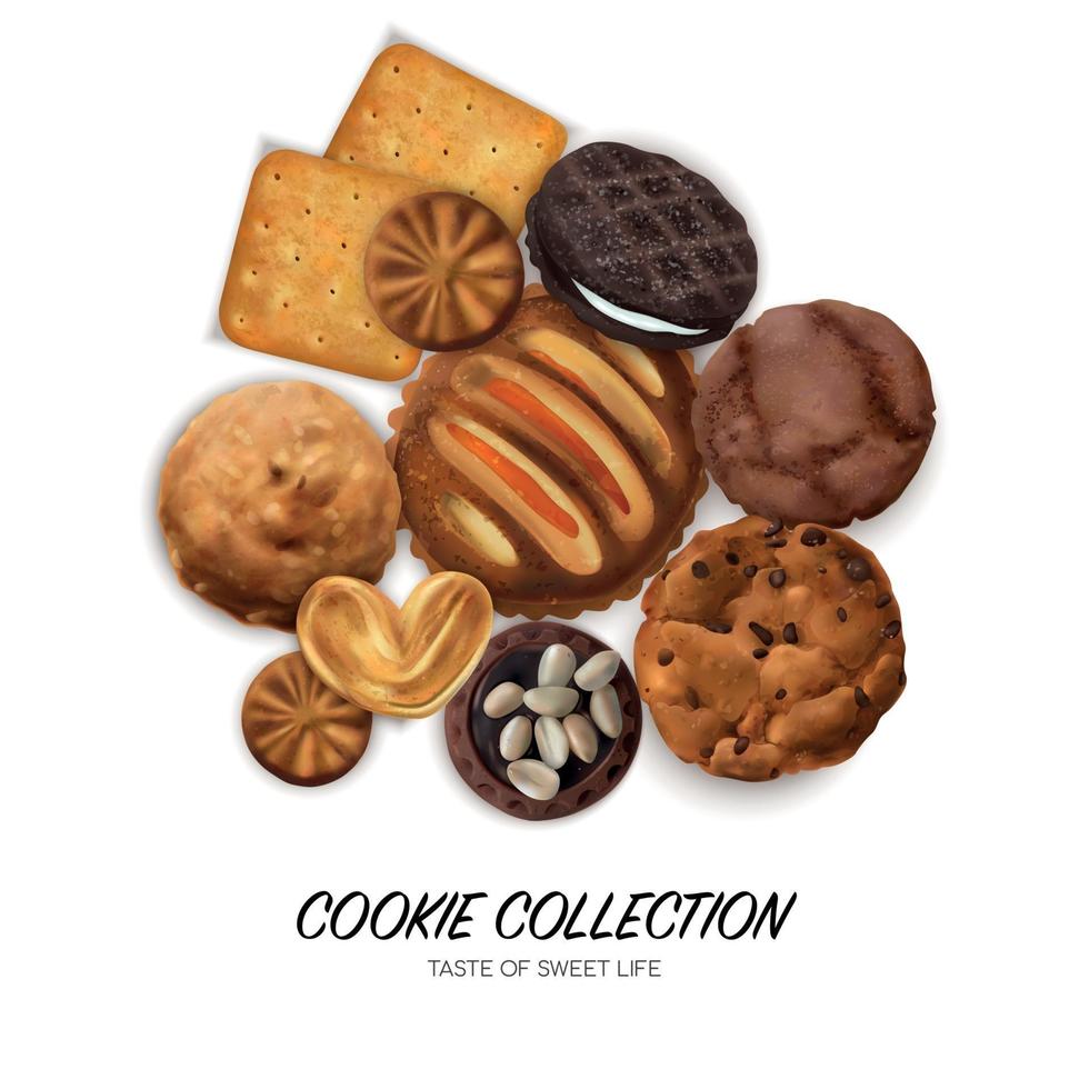 Realistic Cookies Concept Vector Illustration